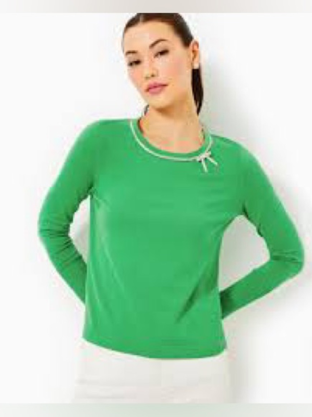 Lilly Pulitzer Morgan sweater Bright Green Long Sleeve Crew Sweater